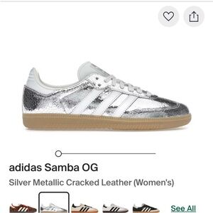 NWT Adidas Samba OG Women's Silver Metallic Sneakers